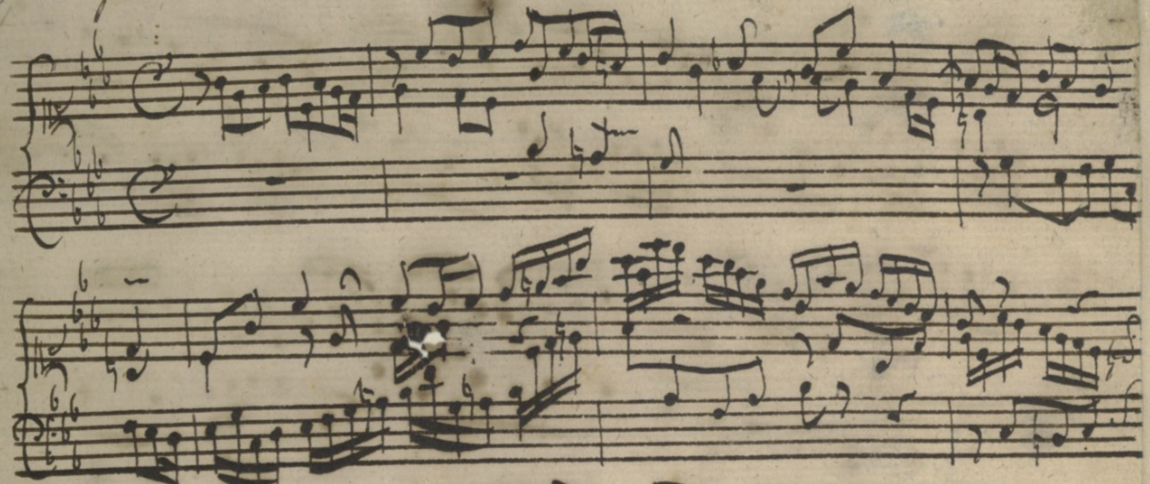 Manuscript of the c-minor fugue from the Well-tempered clavier